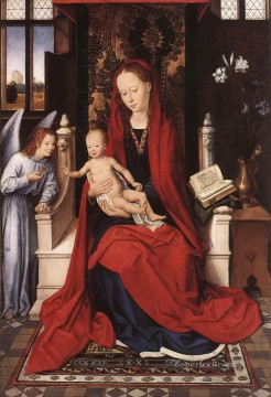ハンス・メムリンク Painting - 子供と天使とともに即位する聖母 1480年 オランダ ハンス・メムリンク
